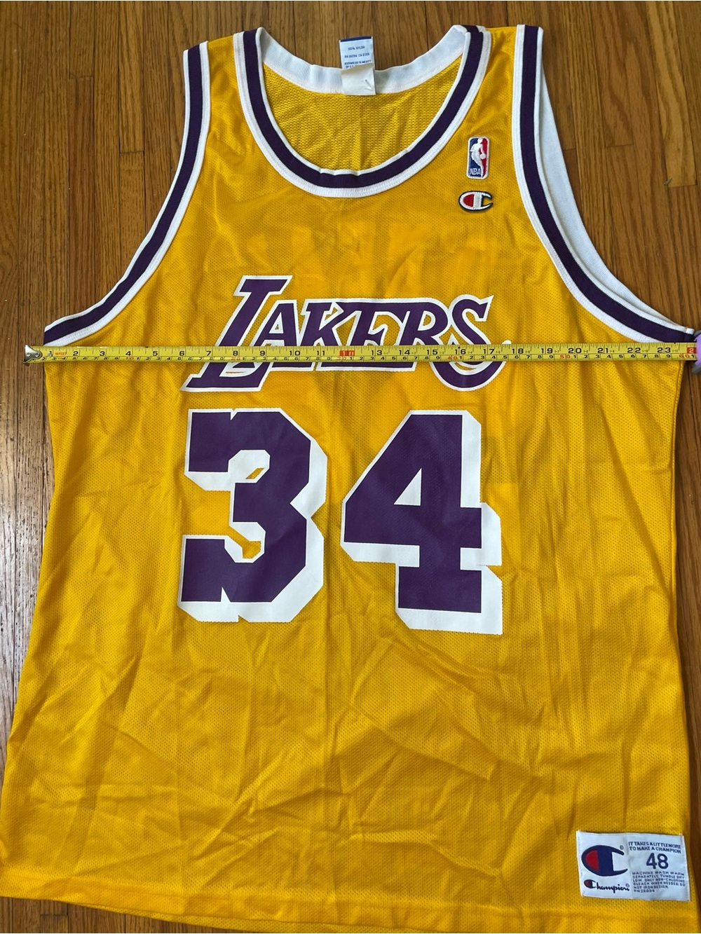 Champion Lakers Yellow and Purple #34 O’Neal Basketball Jersey - Picture 2 of 10